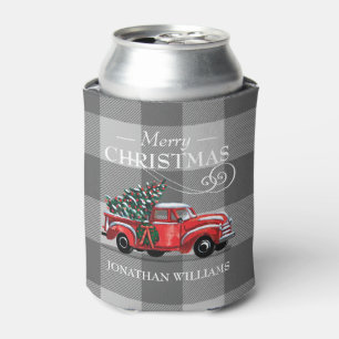 Porta-lata Feliz Natal Rustic Vintage Caminhão - Nome do Mon