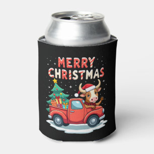 Porta-lata Feliz Natal Vaca das Terras Altas Escocesas Natal
