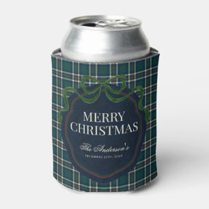 Porta-lata Feliz Natal Xadrez Escocês Clássico Préppy