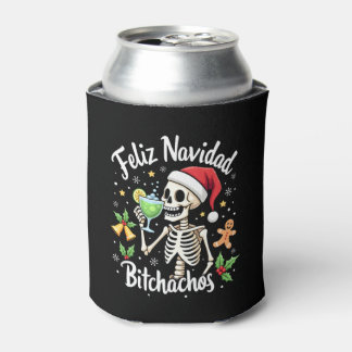 Porta-lata Feliz Navidad Bitchachos Funny Skull Spanish Merry