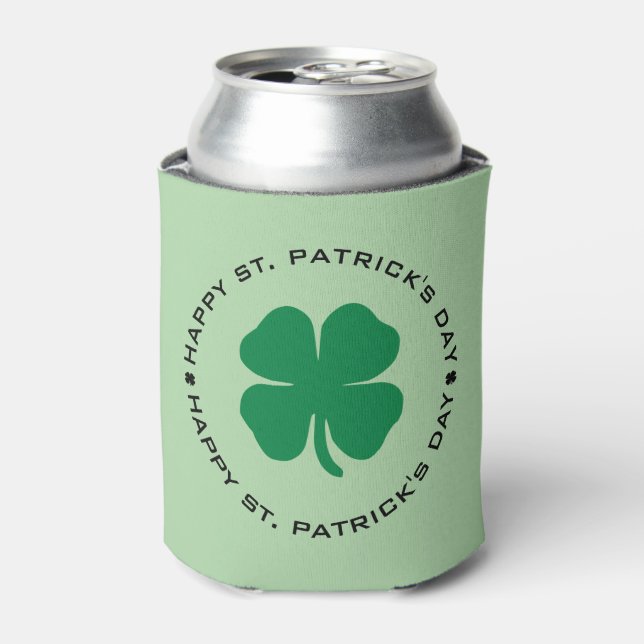 Porta-lata Feliz Rua do Dia de Patrick Shamrock Lucky Charm (Can Front)