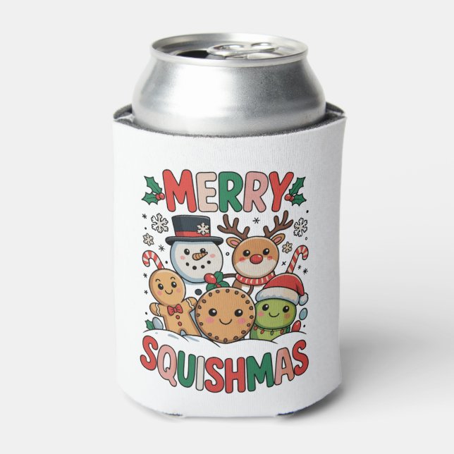 Porta-lata Feliz Squishmas Esquadrão Squish Natal (Can Front)
