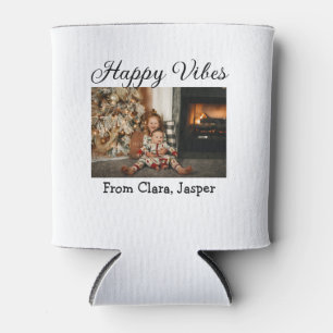 Porta-lata Feliz vibes crianças foto de Natal da família Conv