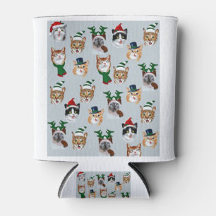 Porta-lata Felizes Gatos De Natal, Design De Gatos Adoráveis