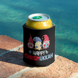 Porta-lata Felizes Gnomos do Chrismukkah Hanukkah Feliz Natal