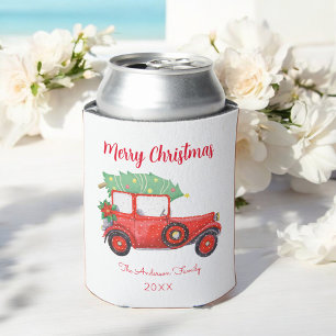 Porta-lata Feriado Branco da Árvore Vermelha Natal