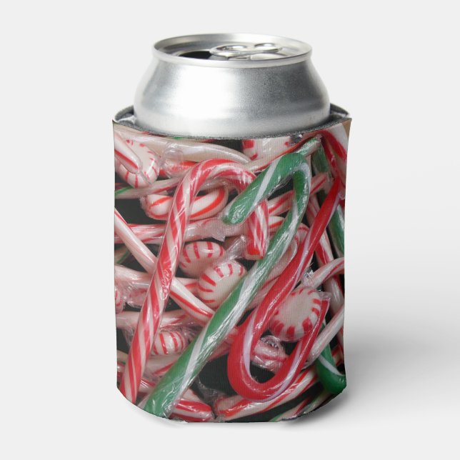 Porta-lata Feriado de Natal Candy Canes and Peppermints (Can Front)