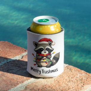 Porta-lata Feriado de Natal da feliz Trashmas Funny Raccoon
