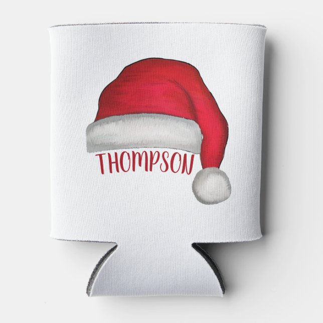 Porta-lata Feriado Personalizado de Papais noeis Engraçados (Frente)