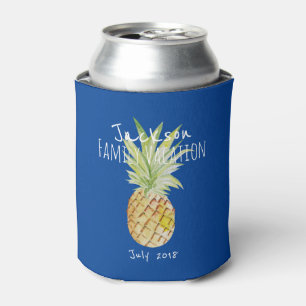 Porta-lata Férias de Verão Personalizadas da Família Abacaxi