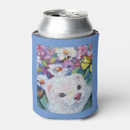 Porta-lata Ferreto branco e flores podem esfriar