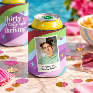 Porta-lata Festa de 30 Anos de Idade Thirty Flirty & Thriving