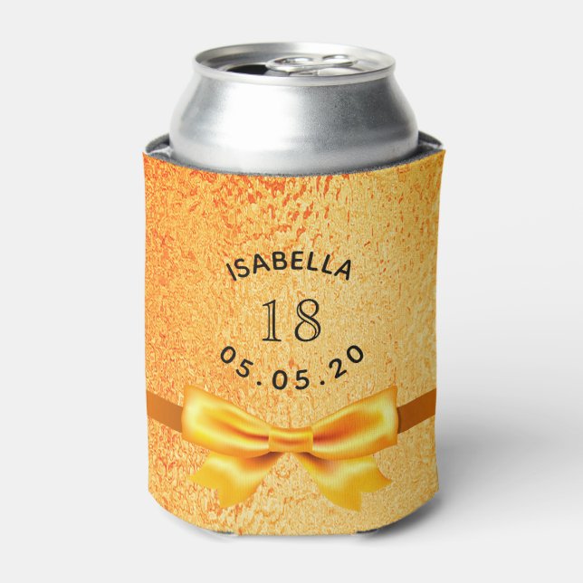 Porta-lata festa de aniversário 18º arco elegante dourado (Can Front)