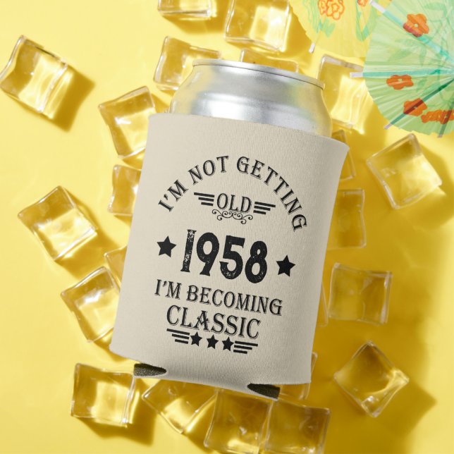 Porta-lata Festa de aniversário de 65ª safra personalizada (Verão in situ)