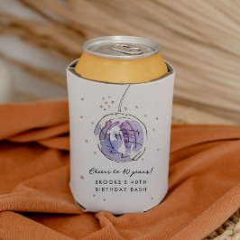 Porta-lata Festa de aniversário de Aquarela de Disco Estudada