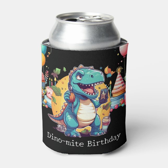 Porta-lata Festa de aniversário do dinossauro (Can Front)