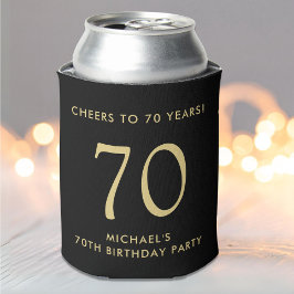 Porta-lata Festa de aniversário Dourada Negra