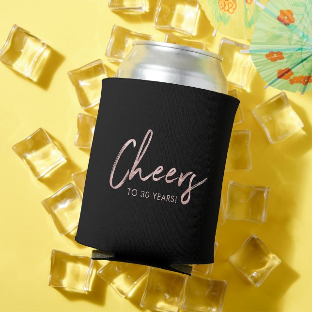 Porta-lata Festa de aniversário Dourada, Preto Moderno Adulto (Verão in situ)