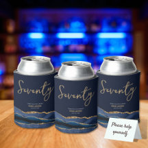 Festa de aniversário Elegante Agate Dourado Azul