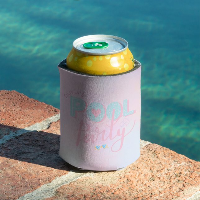 Porta-lata Festa de aniversário na piscina para qualquer idad (Piscina in situ)