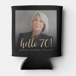 Porta-lata Festa de aniversário Personalizada Hello 70