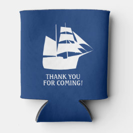 Porta-lata Festa de aniversário pirata - veleiro Obrigado