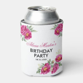 Porta-lata Festa de aniversário Verde Violeta Vermelha Peony 