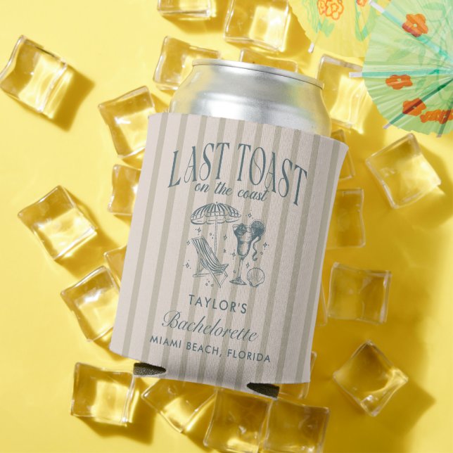 Porta-lata Festa de Cocktail de Noiva Solteira Costeira Azul  (Verão in situ)