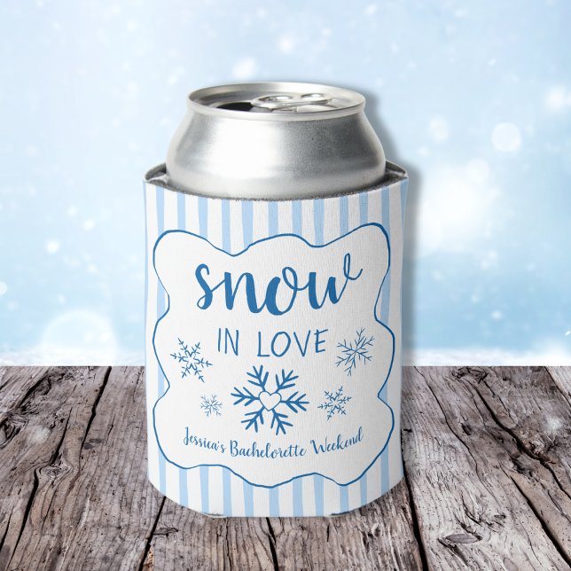 Porta-lata Festa de Despedida de Solteira de Inverno Snow In  (Snow In Love Winter Bachelorette Party Can Cooler)