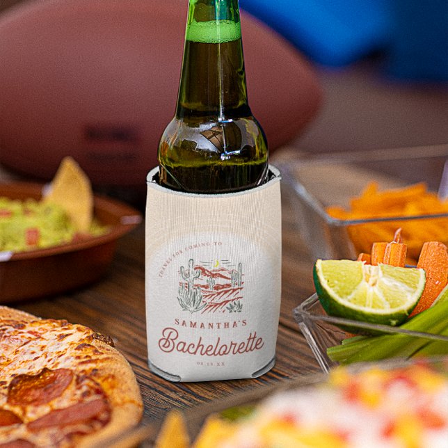 Porta-lata Festa de Despedida no Deserto Ocidental Retro (Criador carregado)