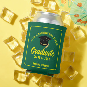 Porta-lata Festa de Formatura Verde Amarelo Personalizada 202