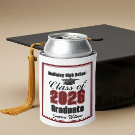 Porta-lata Festa de Formatura Vermelha Personalizada da Turma