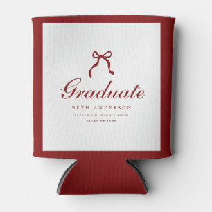 Porta-lata Festa de Formatura Vermelho Vinho com Laço Elegant