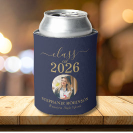 Porta-lata Festa de Graduação da Turma de 2026 com Foto Azul