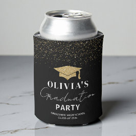 Porta-lata Festa de Graduação Preta Personalizada