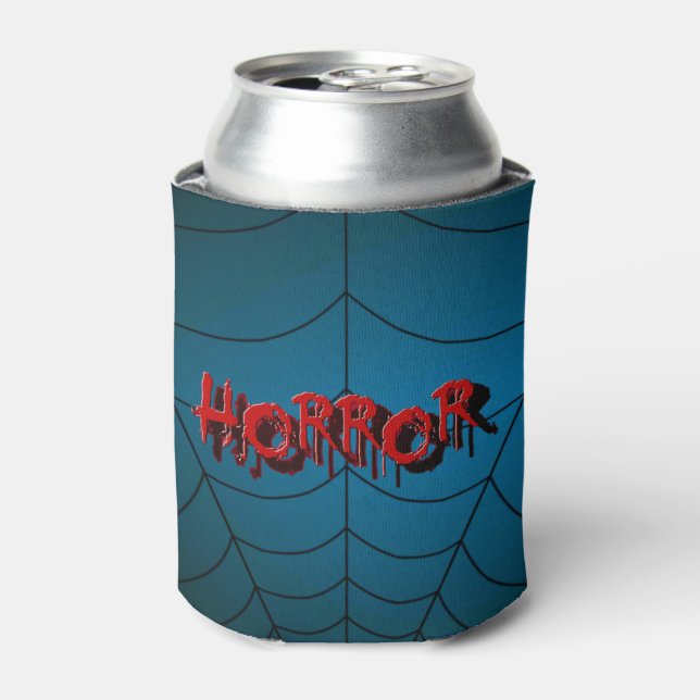 Porta-lata Festa de Halloween Red Horror Spider Web Blue Scar (Can Front)
