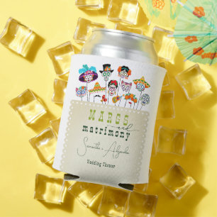 Porta-lata Festa de Margaridas e Matrimônio Chá de Casal Mexi