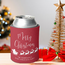 Porta-lata Festa de Natal Vermelho das antas Sleigh