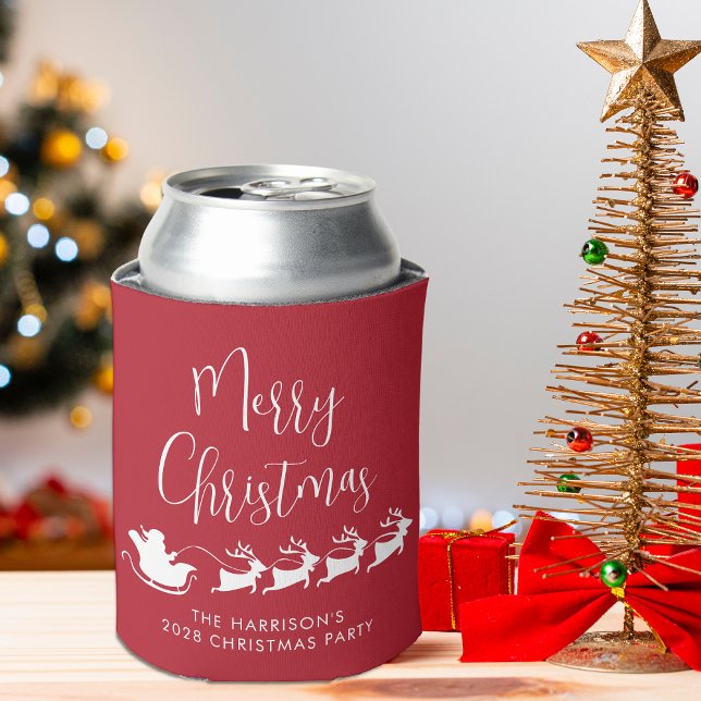 Porta-lata Festa de Natal Vermelho das antas Sleigh (Criador carregado)