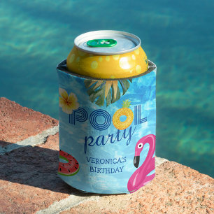 Porta-lata Festa de piscina Nadando Água de Verão Aniversário