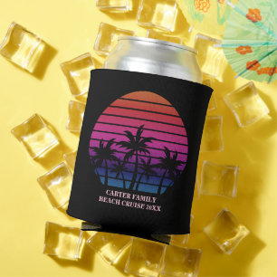 Porta-lata Festa de Pôr do Sol na Praia Tropical Personalizad