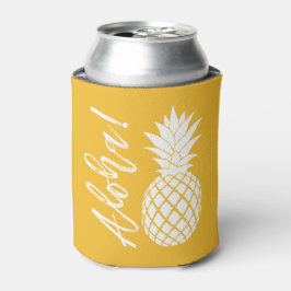 Porta-lata Festa de Praia de Aloha Pineapple Luau | branco am