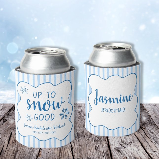 Porta-lata Festa de solteira De Inverno Para Neve Boa (Winter Bachelorette Party Up To Snow Good Can Cooler)