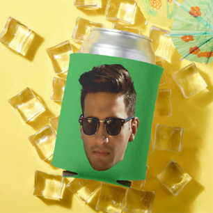 Porta-lata Festa de solteira de rosto personalizada verde
