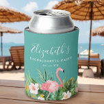 Porta-lata Festa de solteira Tropical de Aquarela<br><div class="desc">A Festa de solteira De Veneração Tropical De Aquarelas Pode Resfriar com Flamingo Rosa.</div>