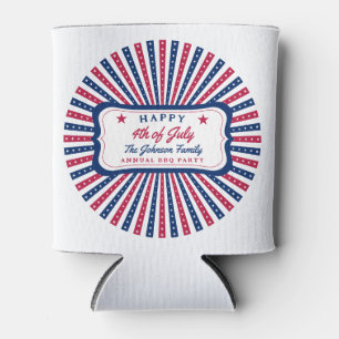 Porta-lata Festa de Verão da Família Americana Personalizada 