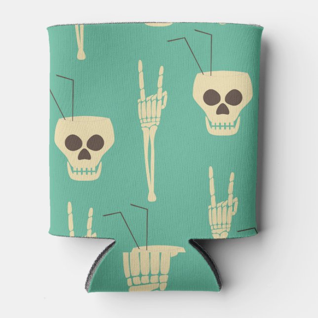 Porta-lata Festa do Inferno: Design do Halloween de Skeleton (Frente)