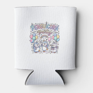 Porta-lata Festa Penguicórnio Unicórnio Premium Vetor Desenho