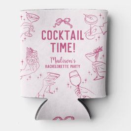 Porta-lata Festas de Cocktail Rosa Retrô Favoritos para Despe