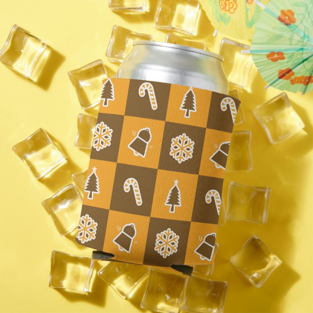 Porta-lata Festive Holiday Grid Pattern (Verão in situ)